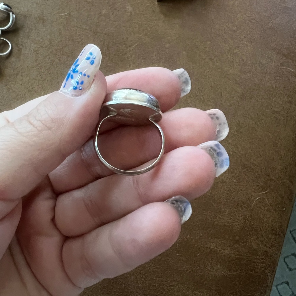 Labradorite Gemstone Size 8.5 Silver Ring - image 3